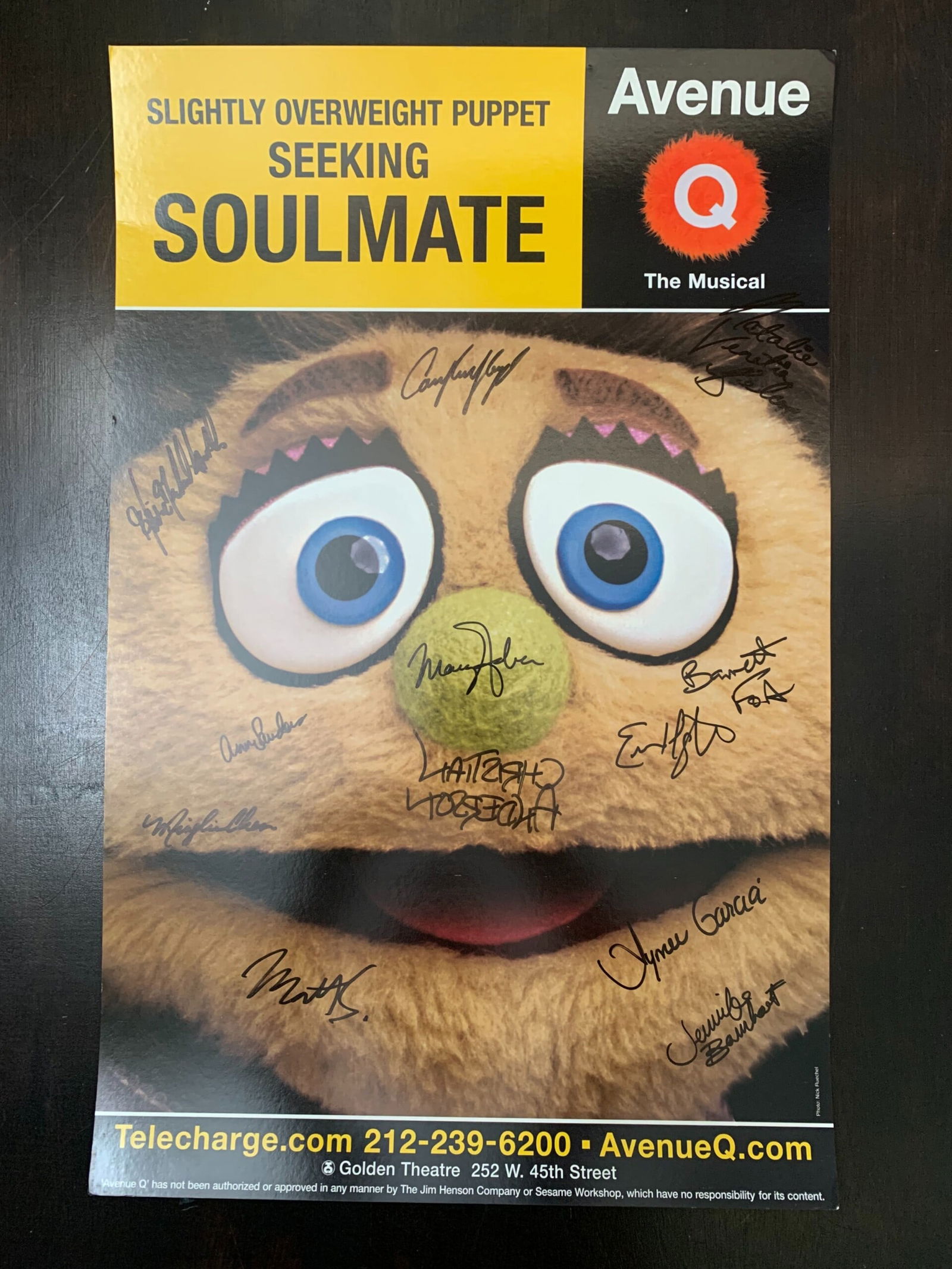 Avenue Q Stage Play (2004) 14x22 Promotional Poster - Signed by Cast x4 (1 of 4)
