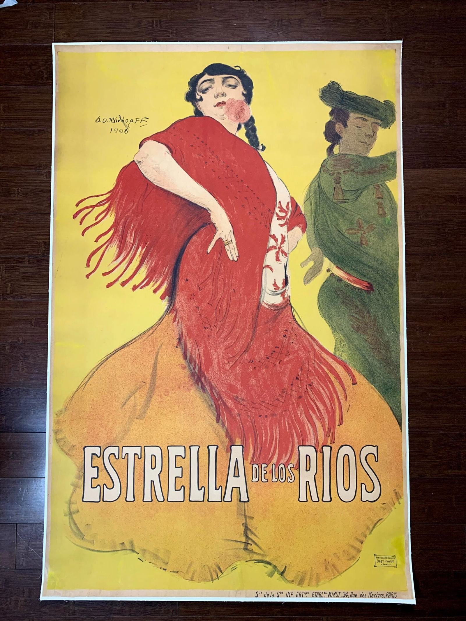 Estrella De Los Rios - Art By David Widhopff (1906) 30.5x47.5 French Color Lithograph Poster LB (1 of 4)