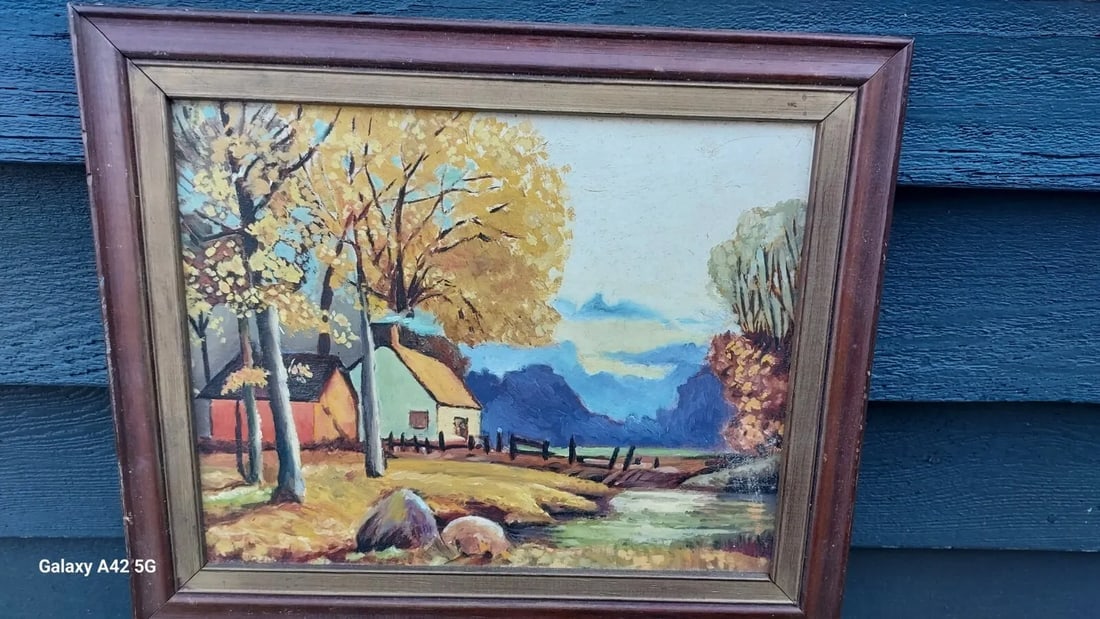 Antique oil Painting Great Colors Lighting Farmhouse (1 of 4)