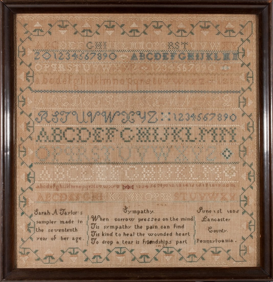 Lancaster County, PA sampler – 1805 by Sarah Taylor (1 of 2)