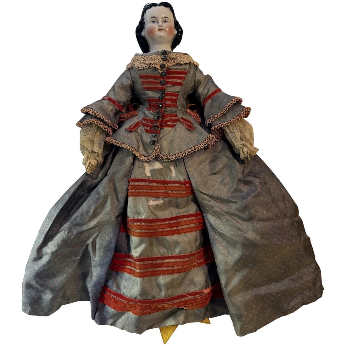 Antique 22” C1860 Fancy China Head Doll And Outfit (1 of 20)
