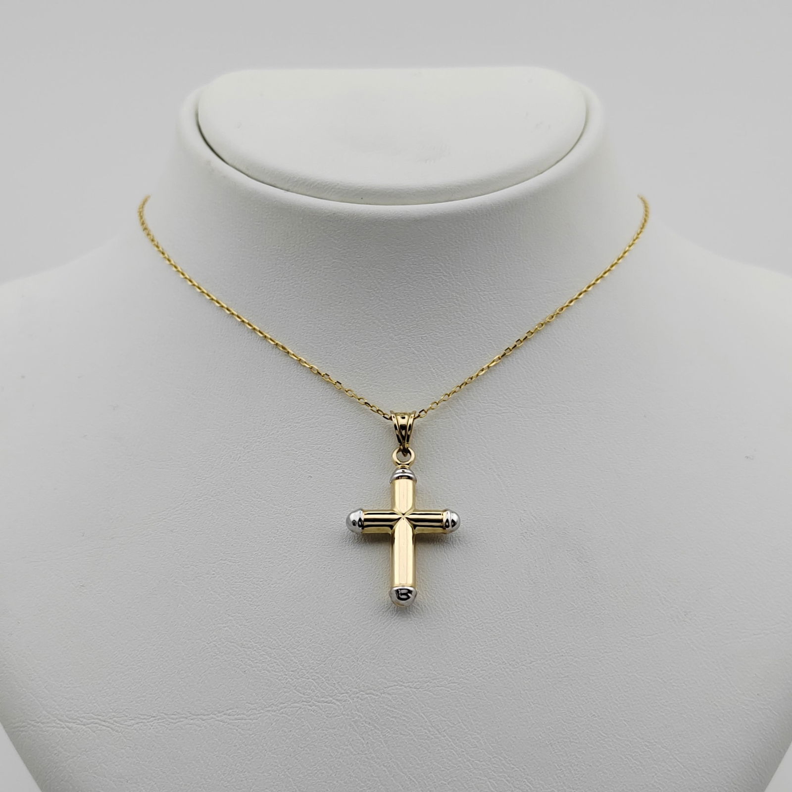 14K 585 Yellow Gold Chain with Cross Pendant (1 of 8)