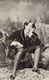 NAPOLEON SARONY - Oscar Wilde, 1882: Artist: Napoleon Sarony Title: Oscar Wilde, 1882 Medium: Photo Litho, 1993, Switzerland Dimensions: 6.75x11" Description: Heat Wax Mounted on 11x14" Conservation Board Artist Bio: Napoleon Sarony (182