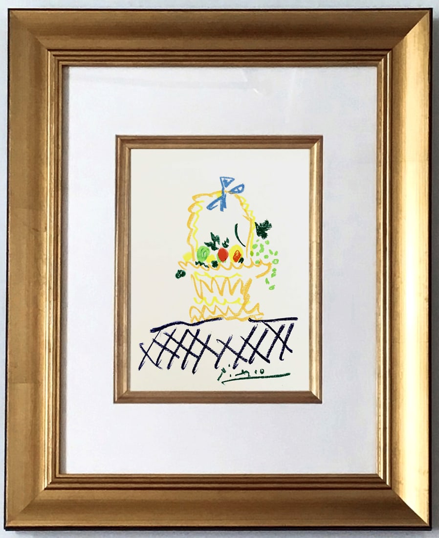 Picasso framed lithograph 63 Floral watch (1 of 1)