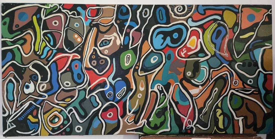 Vintage Oil Painting "Manner of " French Master Jean DUBUFFETE (1 of 7)