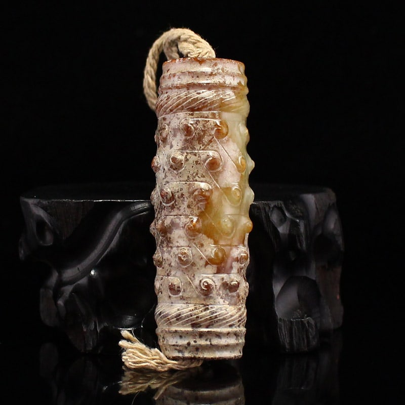 Old Chinese Hetian Jade Lucky Pendant - Lezi (1 of 6)
