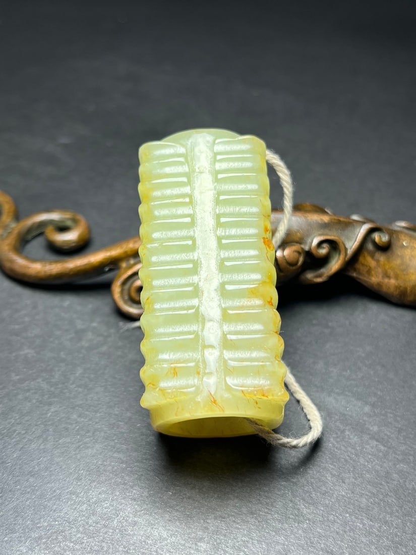 Old Chinese Hetian Jade Cong Pendant (1 of 9)