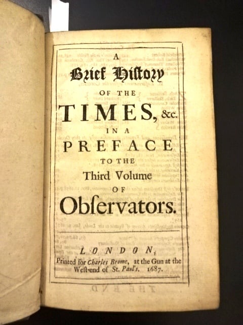1687 Brief History of the Times L'Estrange (1 of 7)