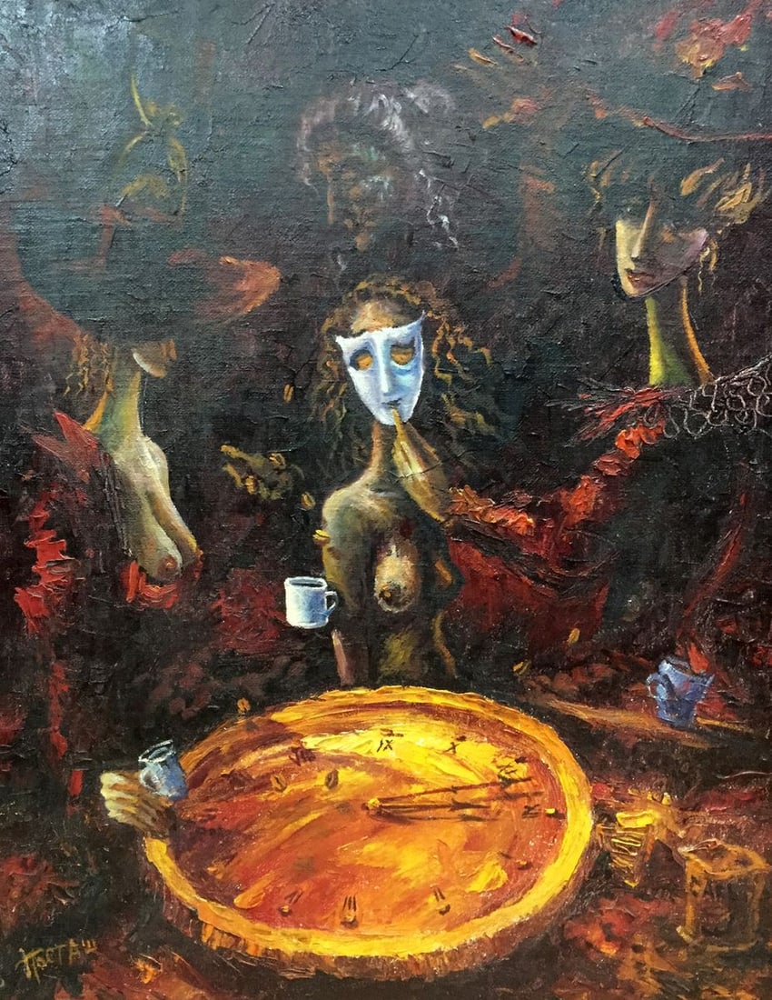 Abstract oil painting Fortune telling Postash I. (1 of 9)