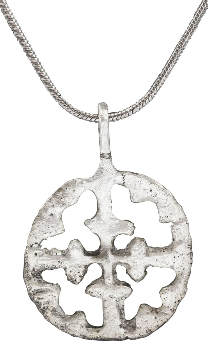 RARE CRUSADER'S CROSS PENDANT NECKLACE, 11th-13th CENTURY (1 of 4)