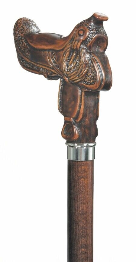 36" Cowboy Saddle Derby Walking Stick Cane (1 of 1)