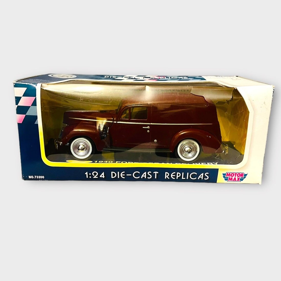 Vintage MotorMax 1940 Ford Sedan Delivery 1:24 Die Cast Replica Burgundy NIB: Vintage MotorMax 1940 Ford Sedan Delivery 1:24 Die Cast Replica Burgundy NIB. Condition is New. Shipped with USPS Ground Advantage. Reserve: $30.00 Shipping: Domestic: Flat-rate of $15.00 to anywhere 