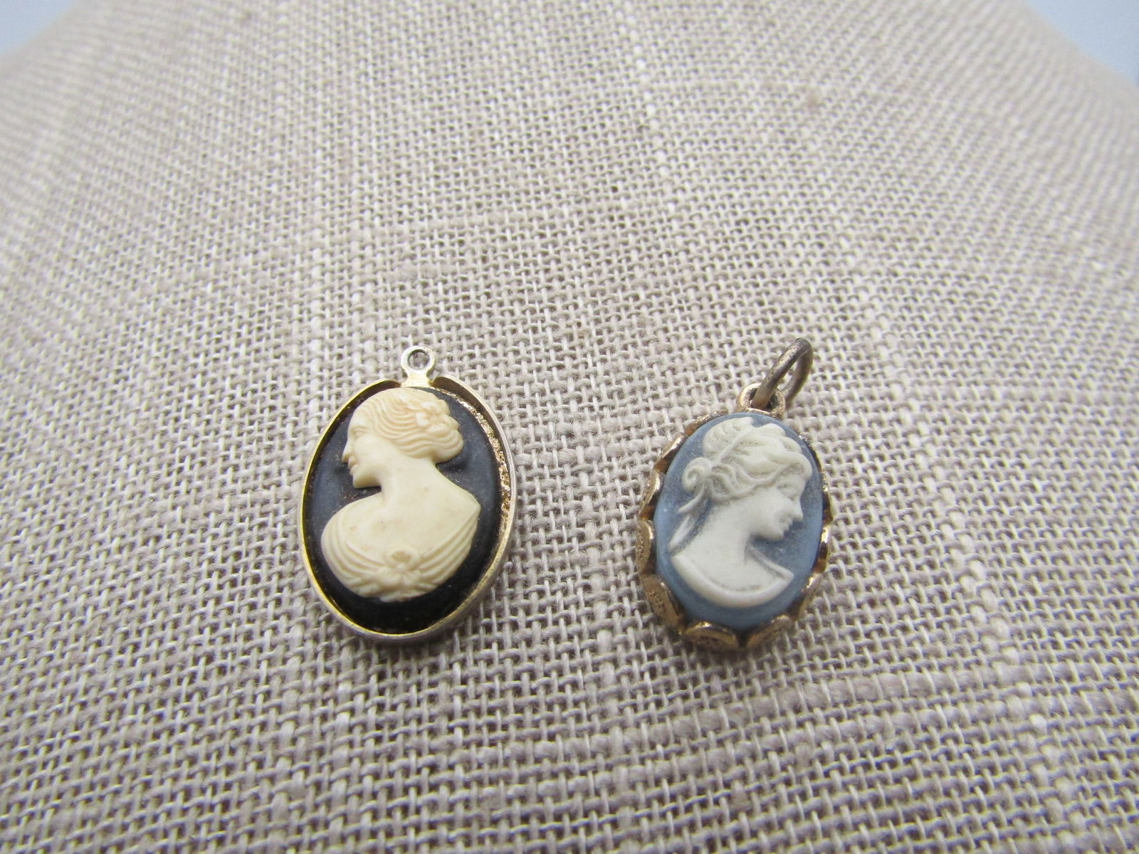 Vintage Two Cameo Pendants, 1 Avon, , 1950's-1960's (1 of 4)