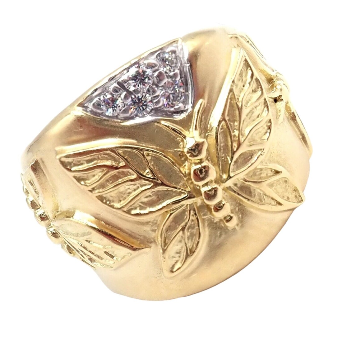 Rare! Vintage SeidenGang 18k Yellow Gold Diamond Butterfly Ring Sz 6 (1 of 12)
