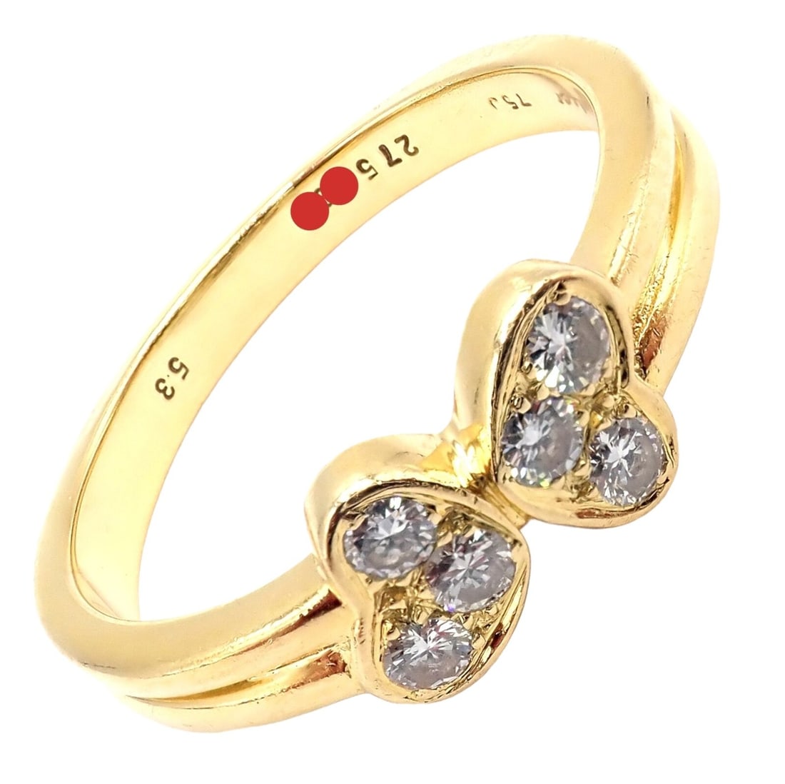 Authentic! Cartier Vintage 18k Yellow Gold Dual Love Heart Diamond Ring sz 8 (1 of 10)