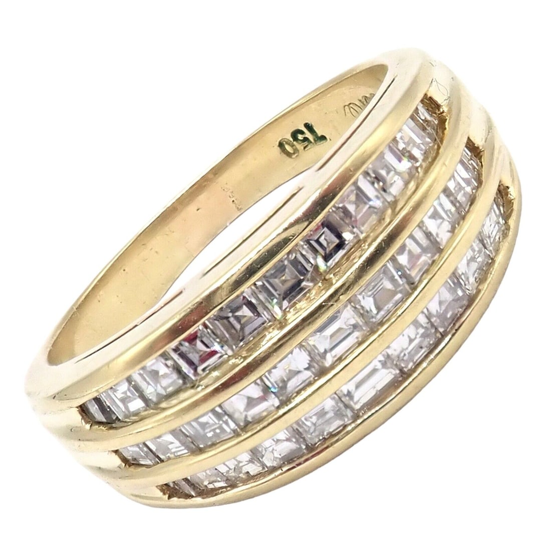 Authentic! Julius Cohen 18k Yellow Gold Diamond 1.30ct Band Ring: Authentic! Julius Cohen 18k Yellow Gold Diamond 1.30ct Band Ring Authentic! Julius Cohen 18k Yellow Gold Diamond 1.30ct Band Ring Product Description About This Piece: The Julius Cohen 18k Yellow Gold
