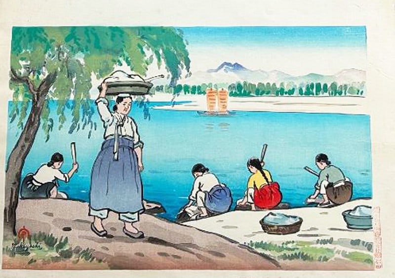 Mamoru Hiyoshi (1869 - 1939): Washing Clothes (1 of 1)