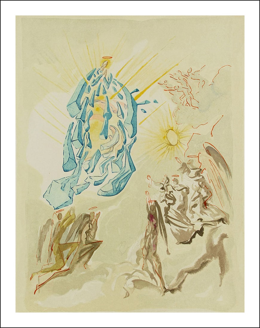 1960 Dali woodcut Paradise 26 - Dante regains his sight (1 of 1)