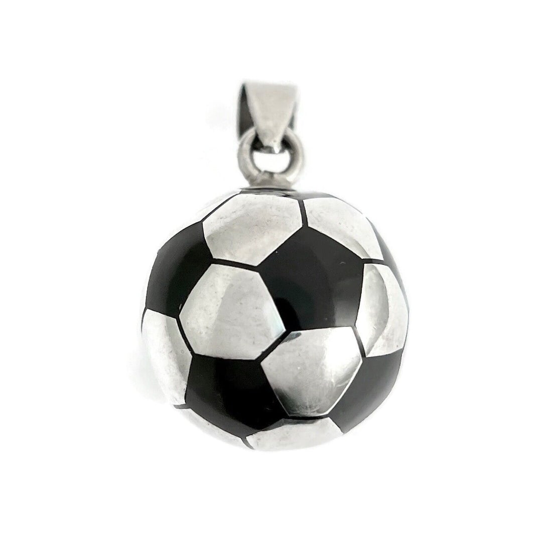 Soccer Ball Necklace Pendant Silver, 19.13 Grams (1 of 5)