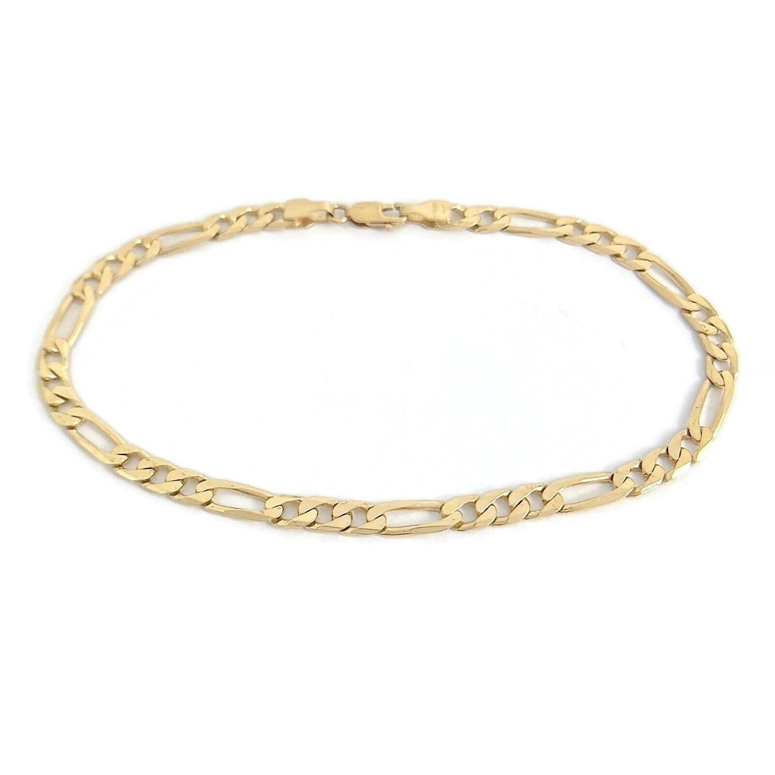 Italian Men's Figaro Chain Bracelet 14K Yellow Gold, 8 Inches, 4 mm, 6.19 Grams (1 of 10)