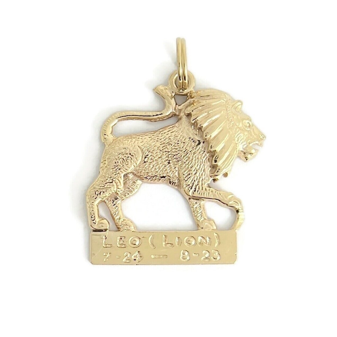 Vintage Leo Lion Necklace Pendant Bracelet Charm 14K Yellow Gold, 4.08 Grams (1 of 6)