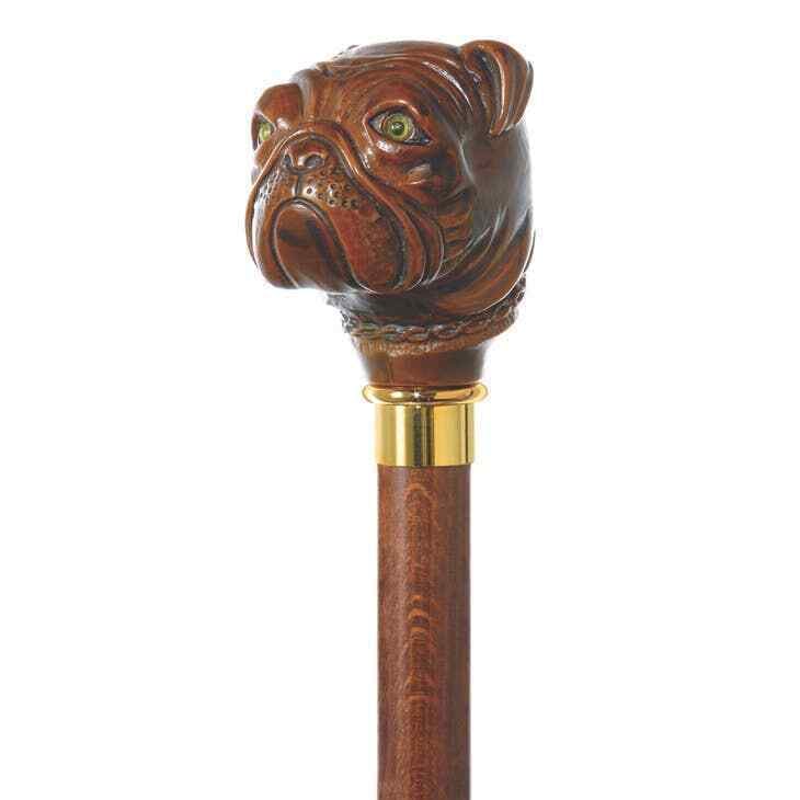 36" Antique Style Bulldog Dog Head Walking Stick Cane (1 of 1)