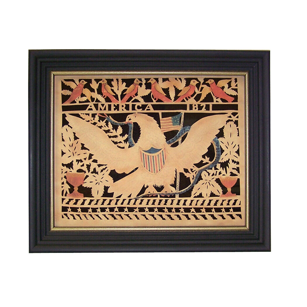 American Eagle Scherenschnitte Paper Cutting Wood Frame (1 of 10)