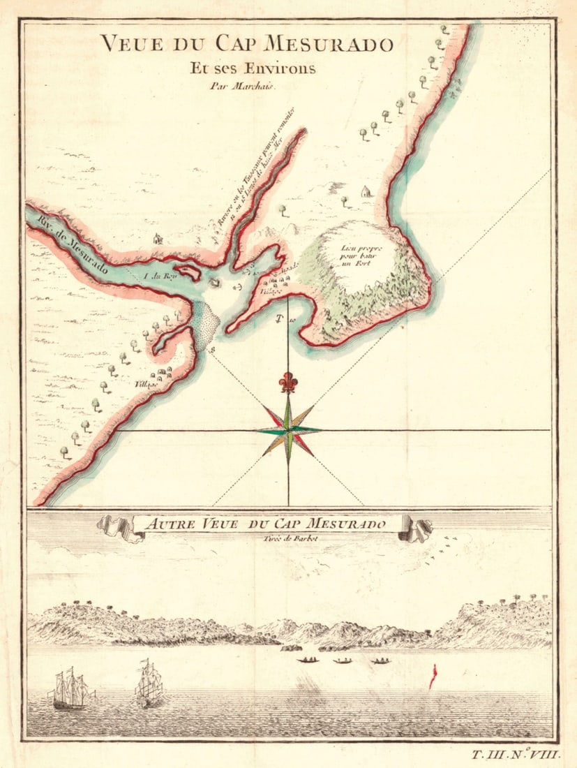 Veue Du Cap Mesurado Et Ses Environs Par Marchais. Autre Veue Du Cap Mesurado.: Publication Date: 1747 Title: Veue Du Cap Mesurado Et Ses Environs Par Marchais. Autre Veue Du Cap Mesurado. Cartographer: MARCHAIS, R. DE/BARBOT Publisher: DIDOT Height: 7.1 Width: 10.1 Tiree de Barb