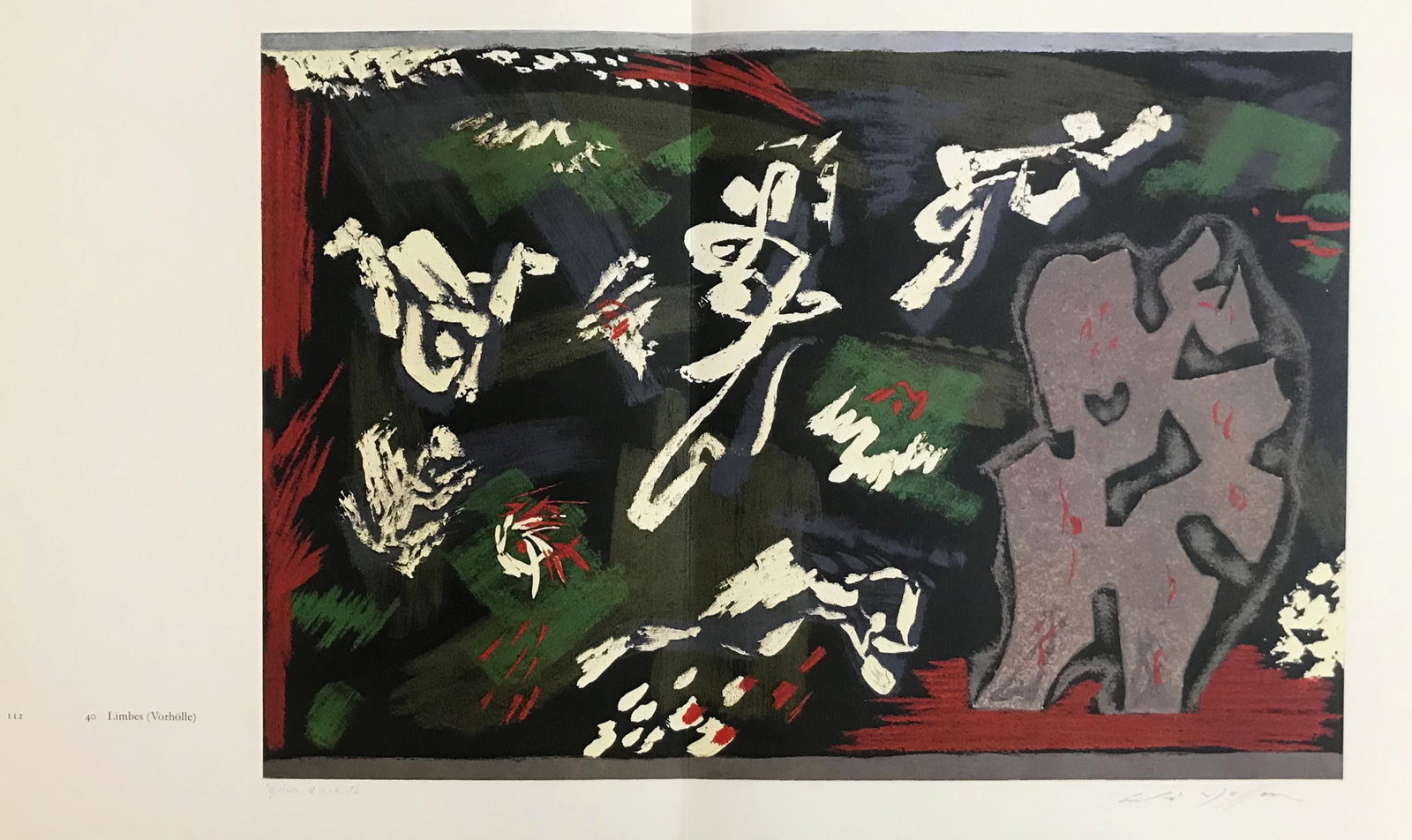 1973 Andre Masson Limbes N. 40: Artist: Andre Masson Country: France Title: Limbes - 40 Medium: Offset Marks: Fascimile Signature Paper Size: 14 x 11.75 inch Printed: 1973 in Switzerland Provenance: Masson Graphik Ltd Edition book D