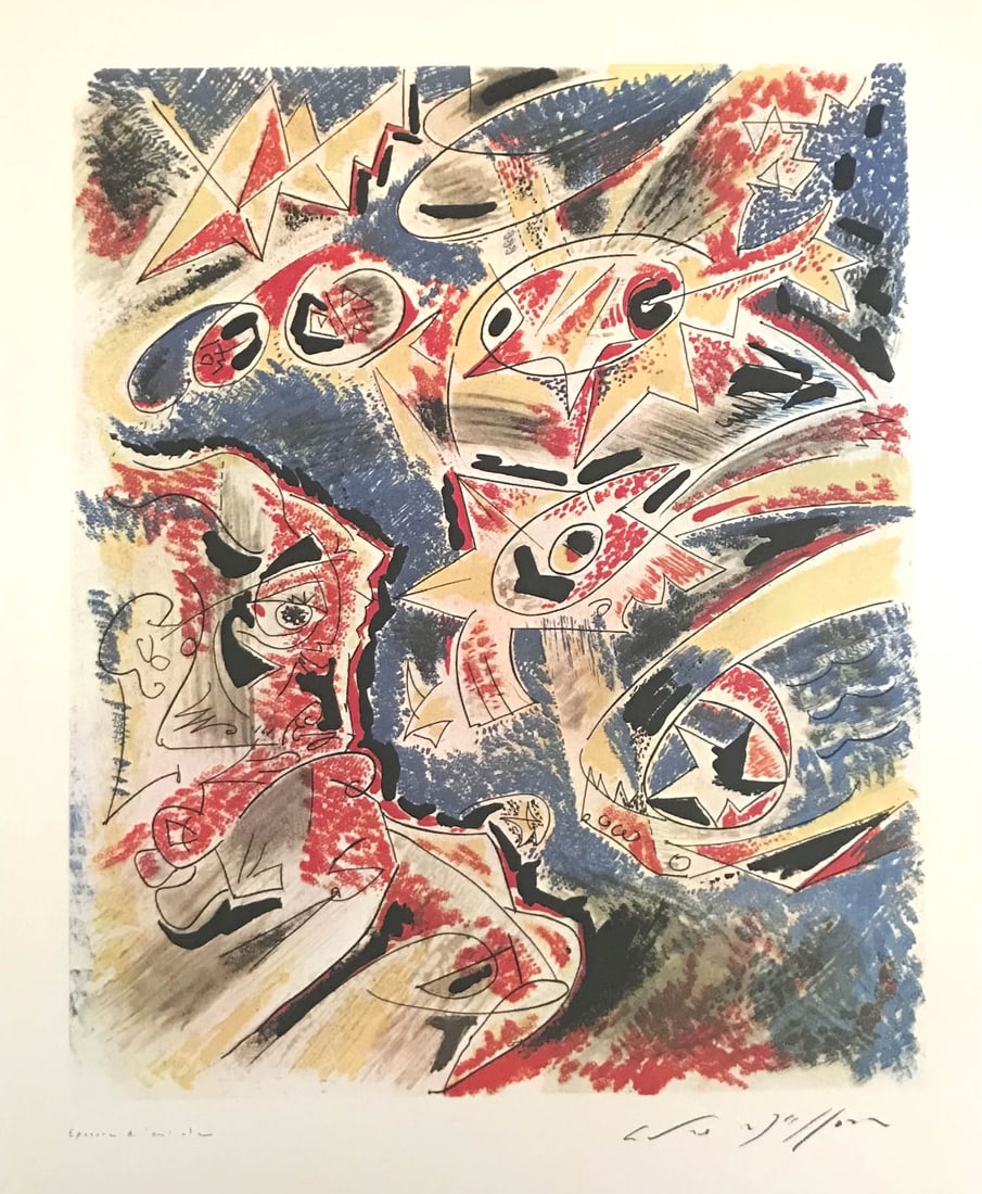 1973 Andre Masson Astrologue N. 44: Artist: Andre Masson Country: France Title: Astrologue - 44 Medium: Offset Marks: Fascimile Signature Paper Size: 14 x 11.75 inch Printed: 1973 in Switzerland Provenance: Masson Graphik Ltd Edition bo