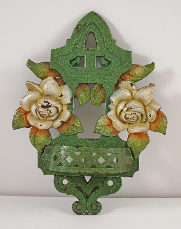 Antique Roses Flower Cast Iron Plant Holder (1 of 7)