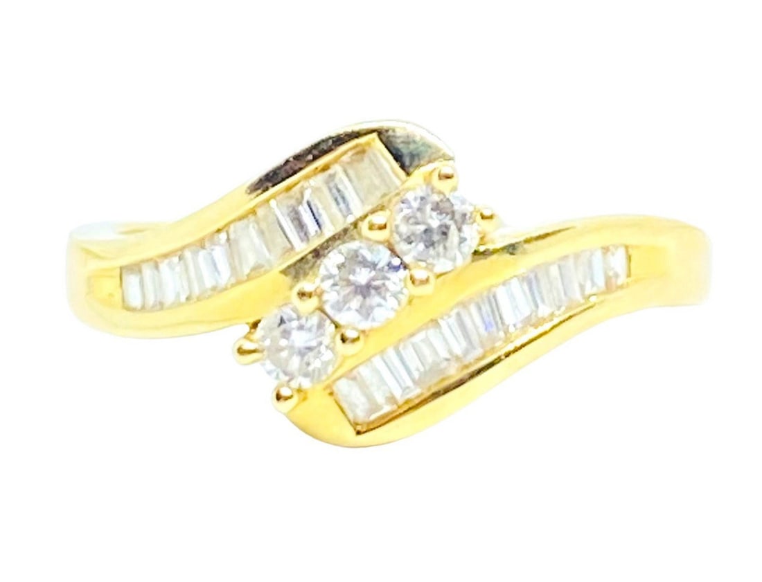 14k diamond three stone-trilogy ring “past present future” (1 of 6)