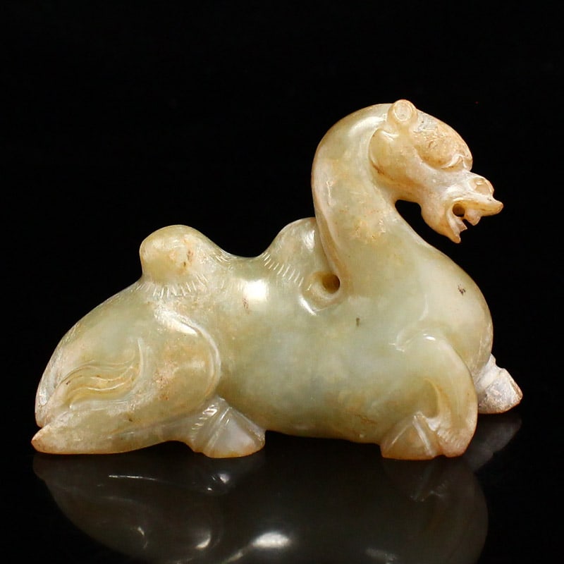 Old Chinese Hetian Jade Camel Statue (1 of 10)