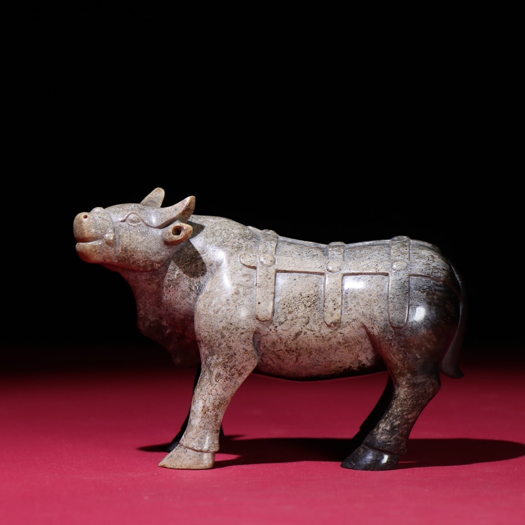 Buy Old Chinese Hetian Jade Ox Statue Jasper52 In Ny