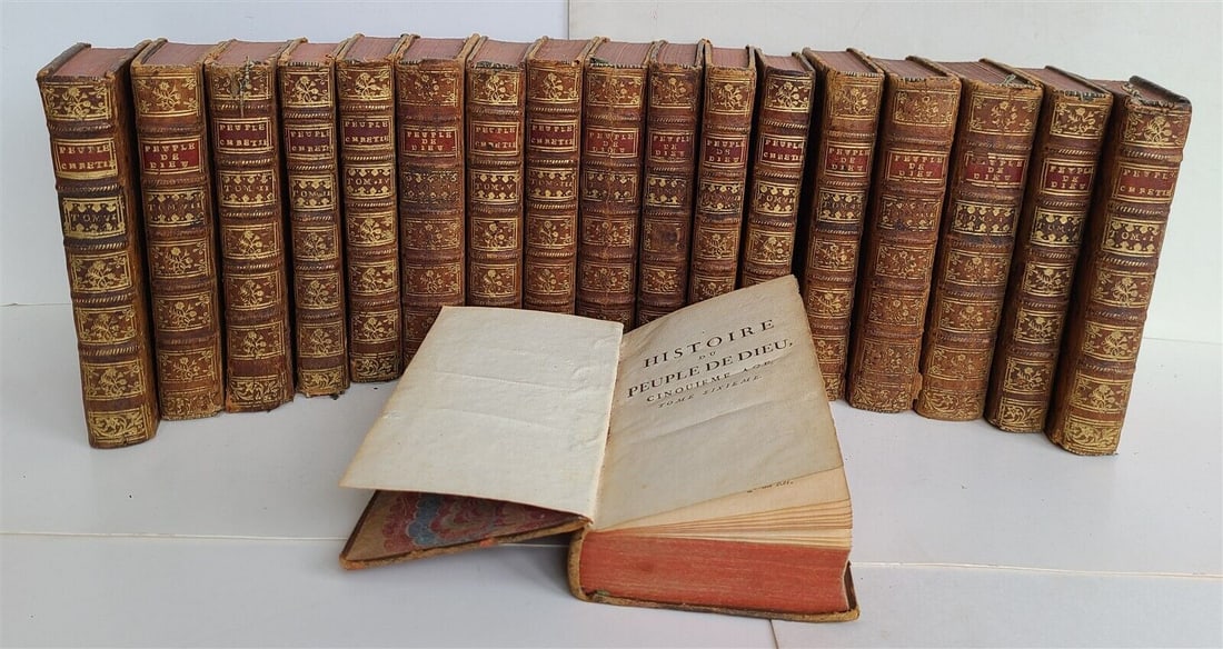 1753 HISTORY of JEWS 18 VOLUMES in FRENCH antique ILLUSTRATED w/ MAPS JUDAICA (1 of 7)