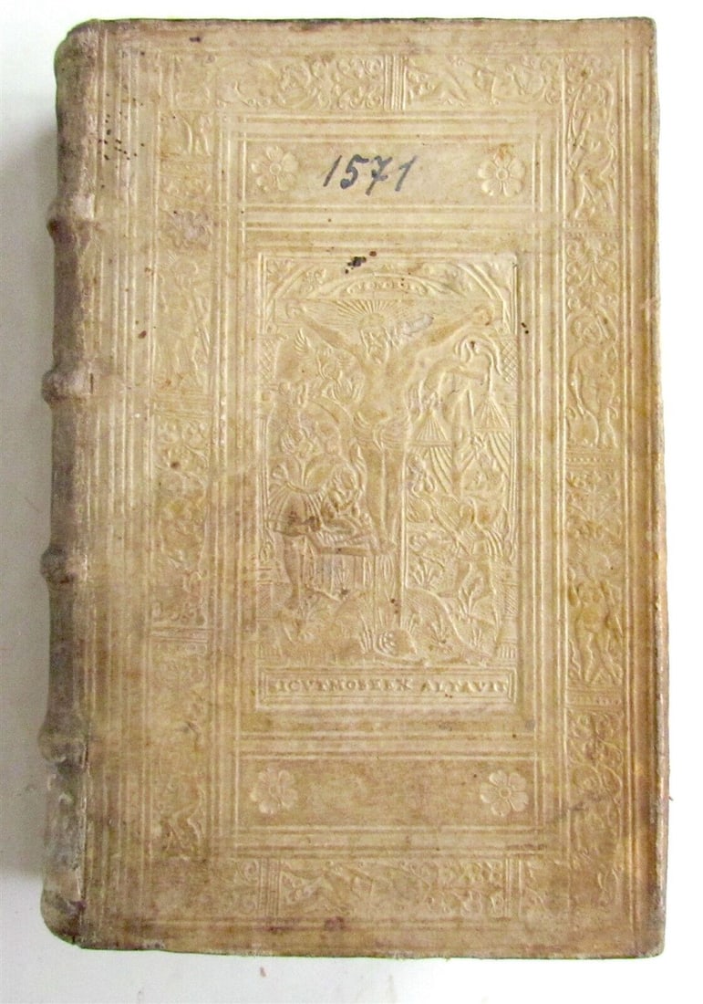 1571 FAMOUS PEOPLE BIOGRAPHIES by Paolo Giovio antique PIGSKIN BINDING 16th CENT (1 of 12)