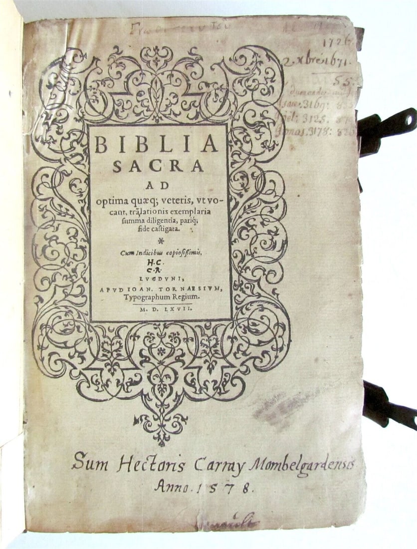 1567 BIBLE ILLUSTRATED VELLUM ANTIQUE RARE BIBLIA SACRA in LATIN 198 WOODCUTS (1 of 12)