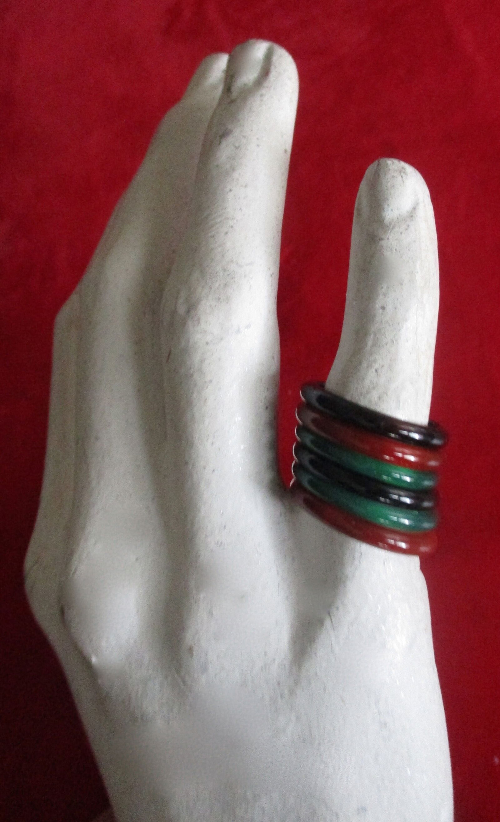 Set of (6) Natural Stone Bands - onyx, Carnelian, & Chalcedony (1 of 6)