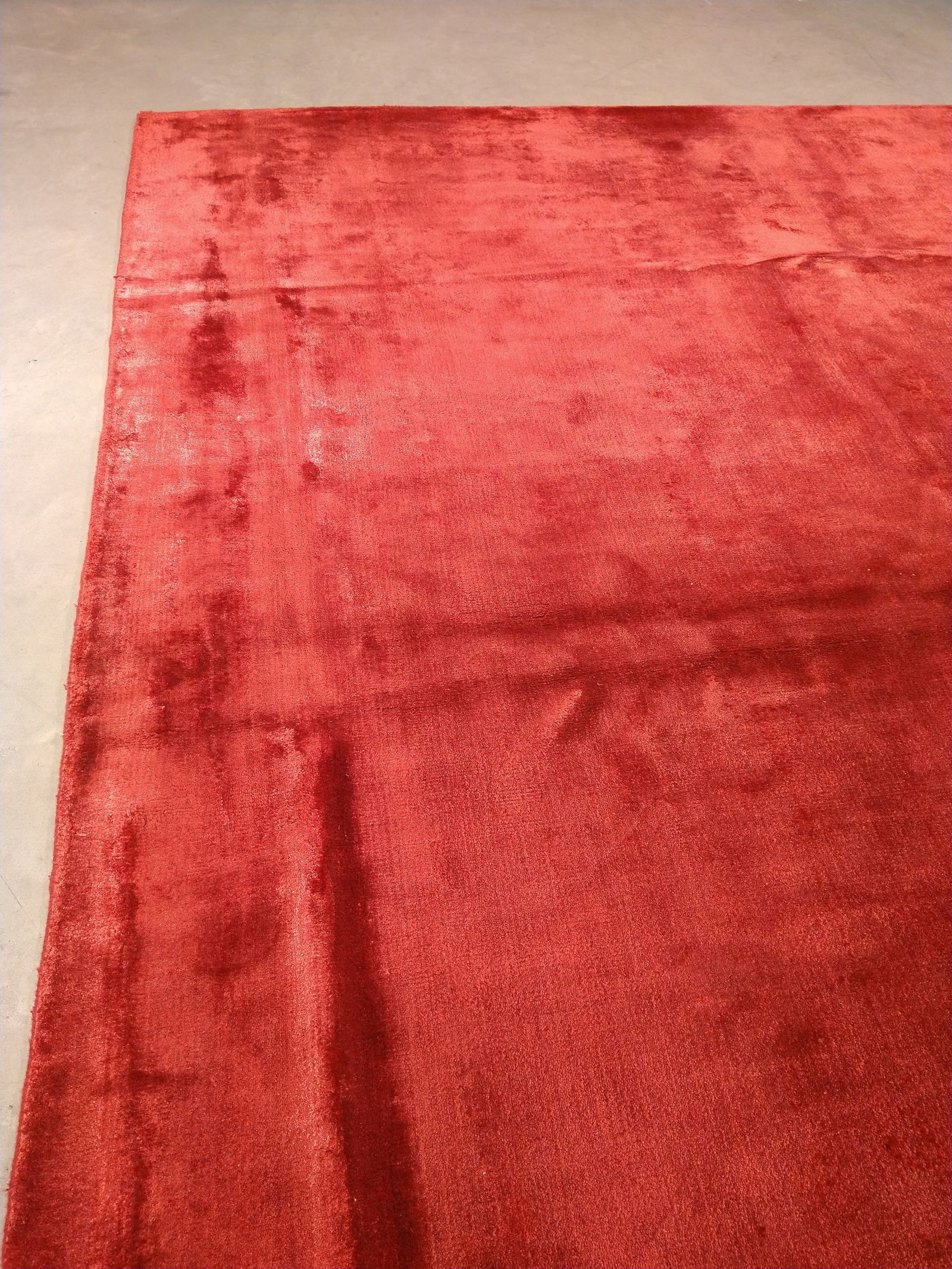 8' x 10' SOLID RED Bamboo SILK Contemporary Rug #5439 (1 of 20)