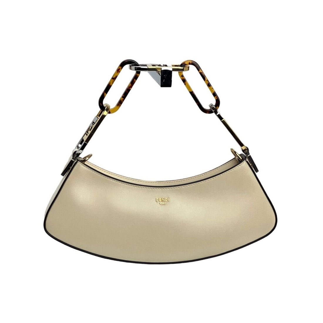 Fendi O Lock Swing Vit Queen Palmel Cresent Beige Leather Hand Bag (1 of 9)