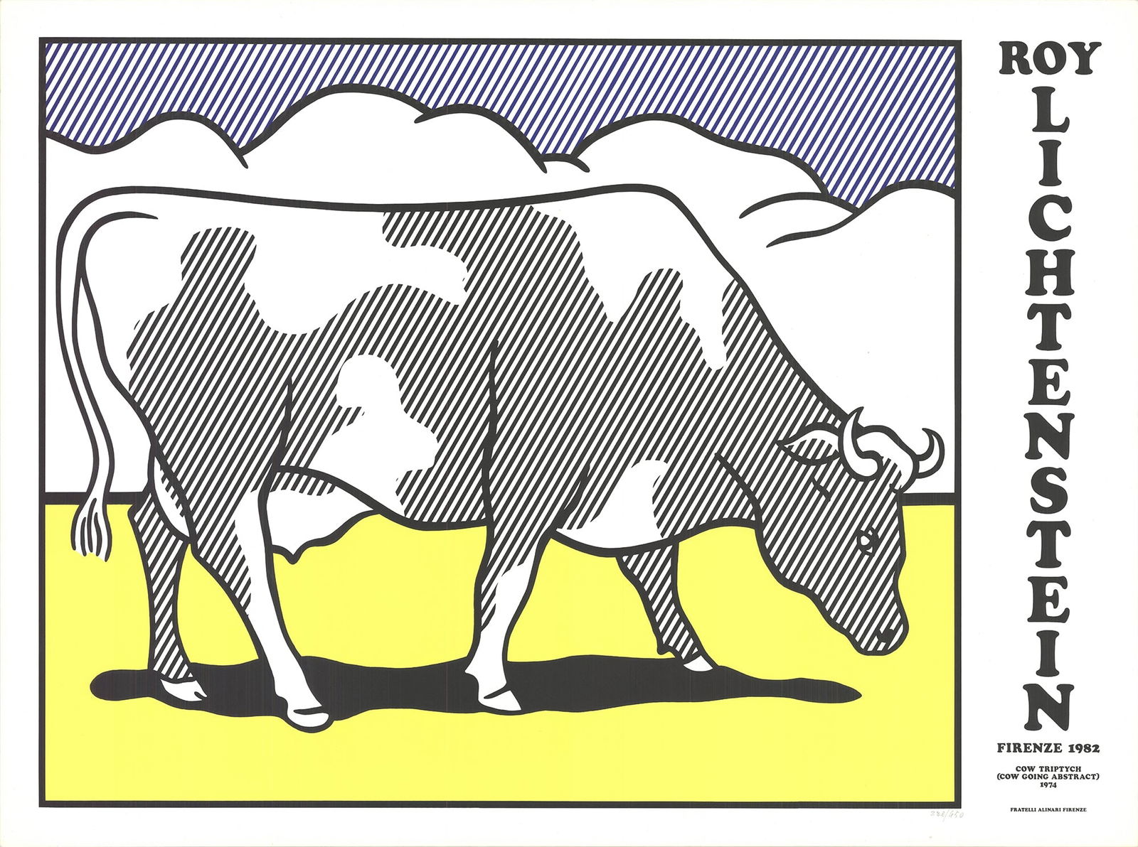 Roy Lichtenstein - Cow Going Abstract Triptych - 1982 Serigraph 26" x 35" (1 of 3)