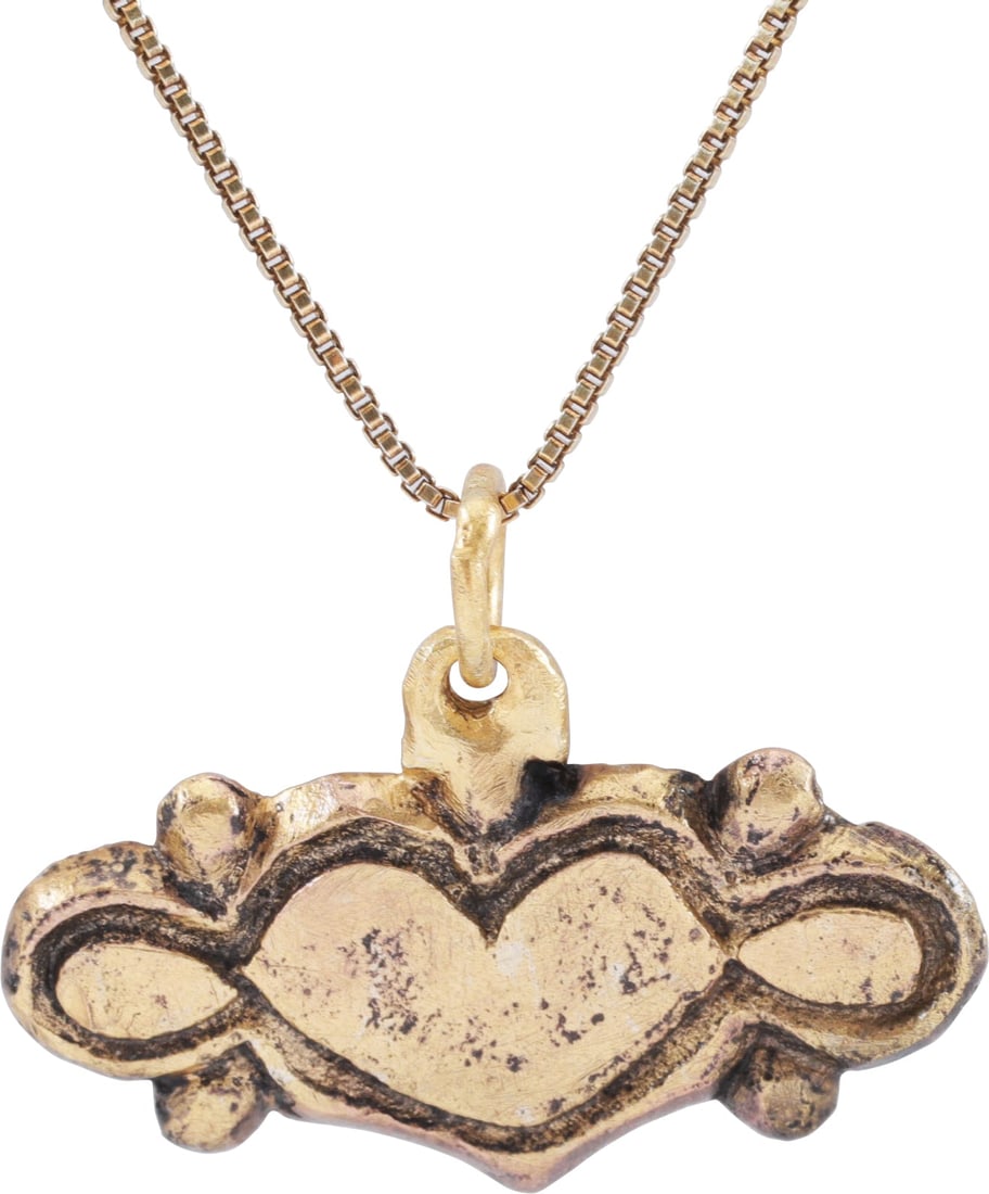 ANCIENT VIKING HEART PENDANT NECKLACE, C.900-1050 AD (1 of 4)