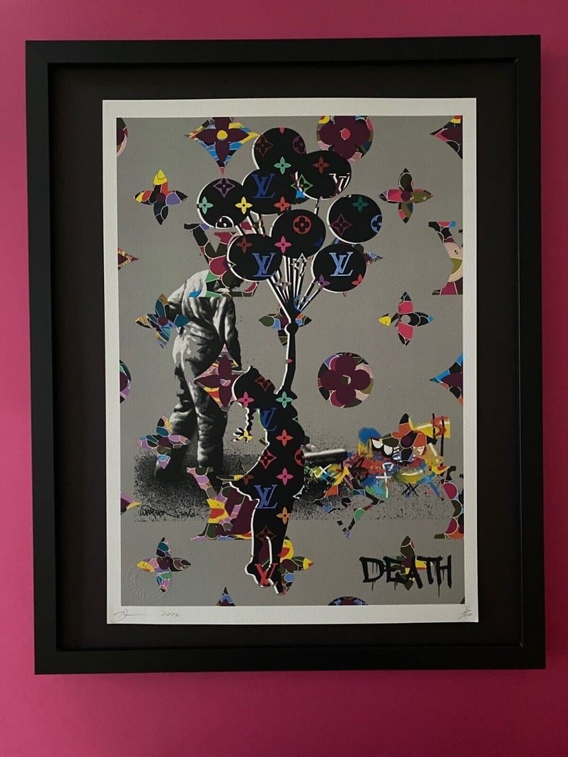 DEATH NYC Hand Signed LARGE Print Framed 16x20in COA BANKSY GIRL MURAKAMI B (1 of 1)