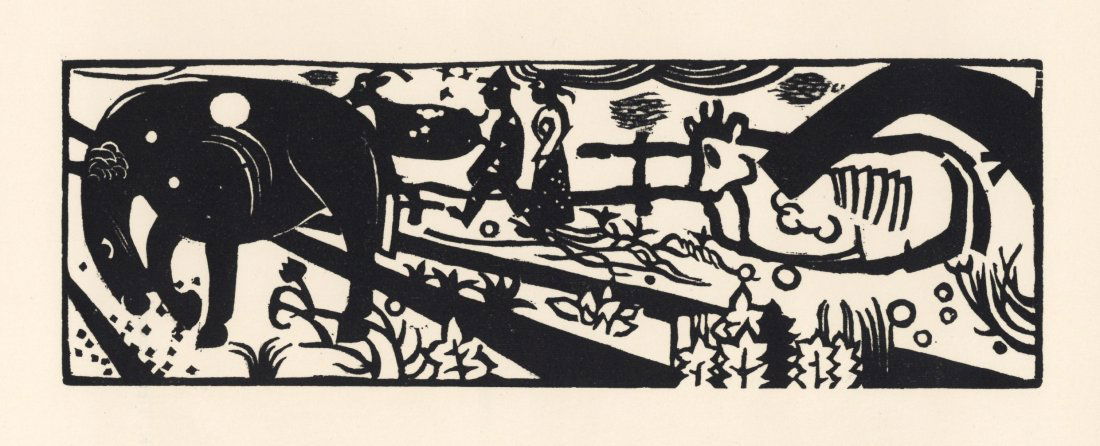 Heinrich Campendonck original woodcut "Peasants Strolling" (Bauerngang) (1 of 1)