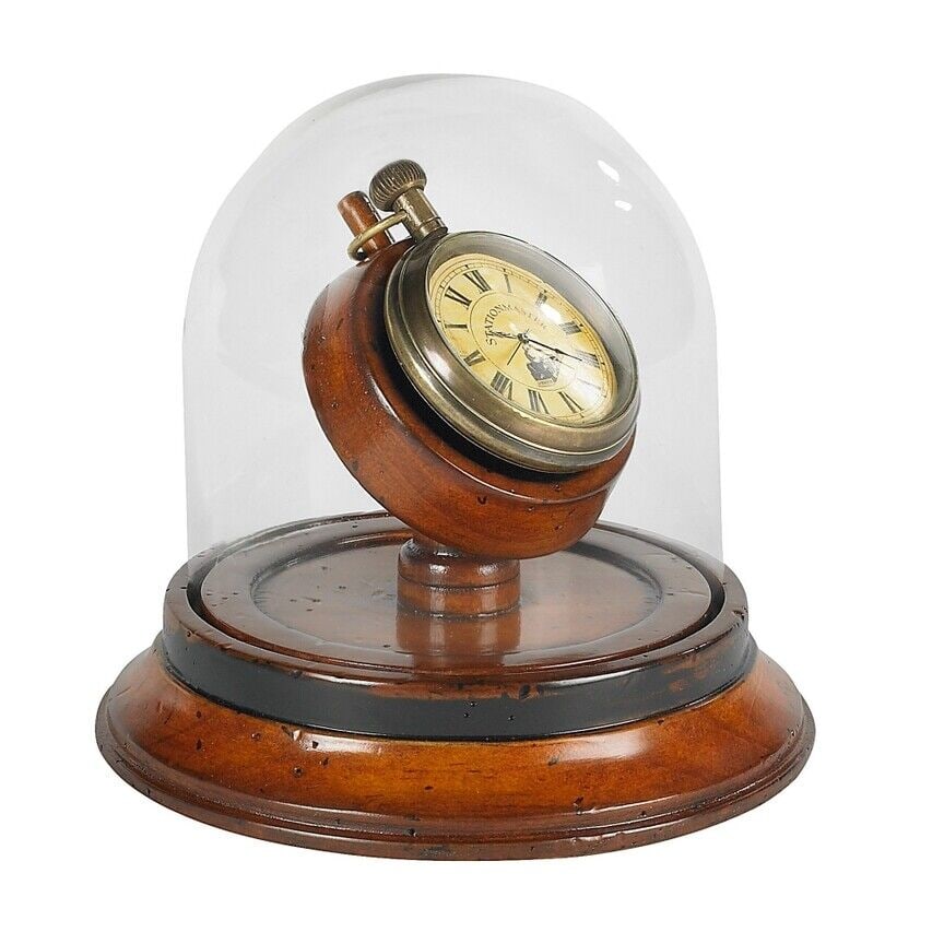 Blown Glass Dome Desk Clock Watch (1 of 1)