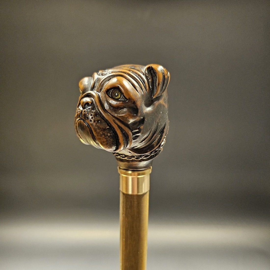 36" Bulldog Dog Head Walking Stick Cane (1 of 14)