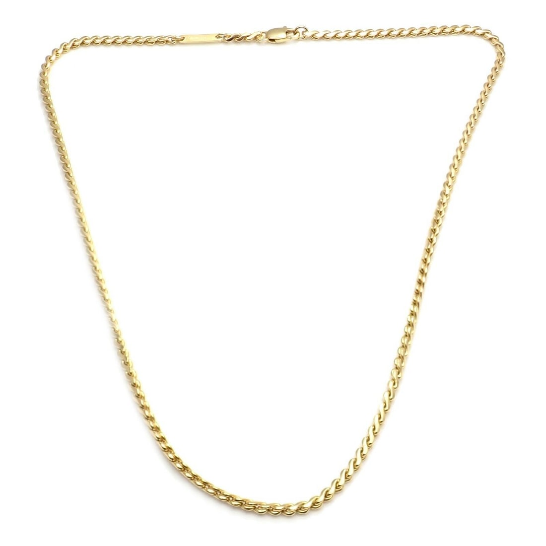 Authentic Cartier 18k Yellow Gold Serpentine S Link Chain Necklace 16.5" 1994 (1 of 7)