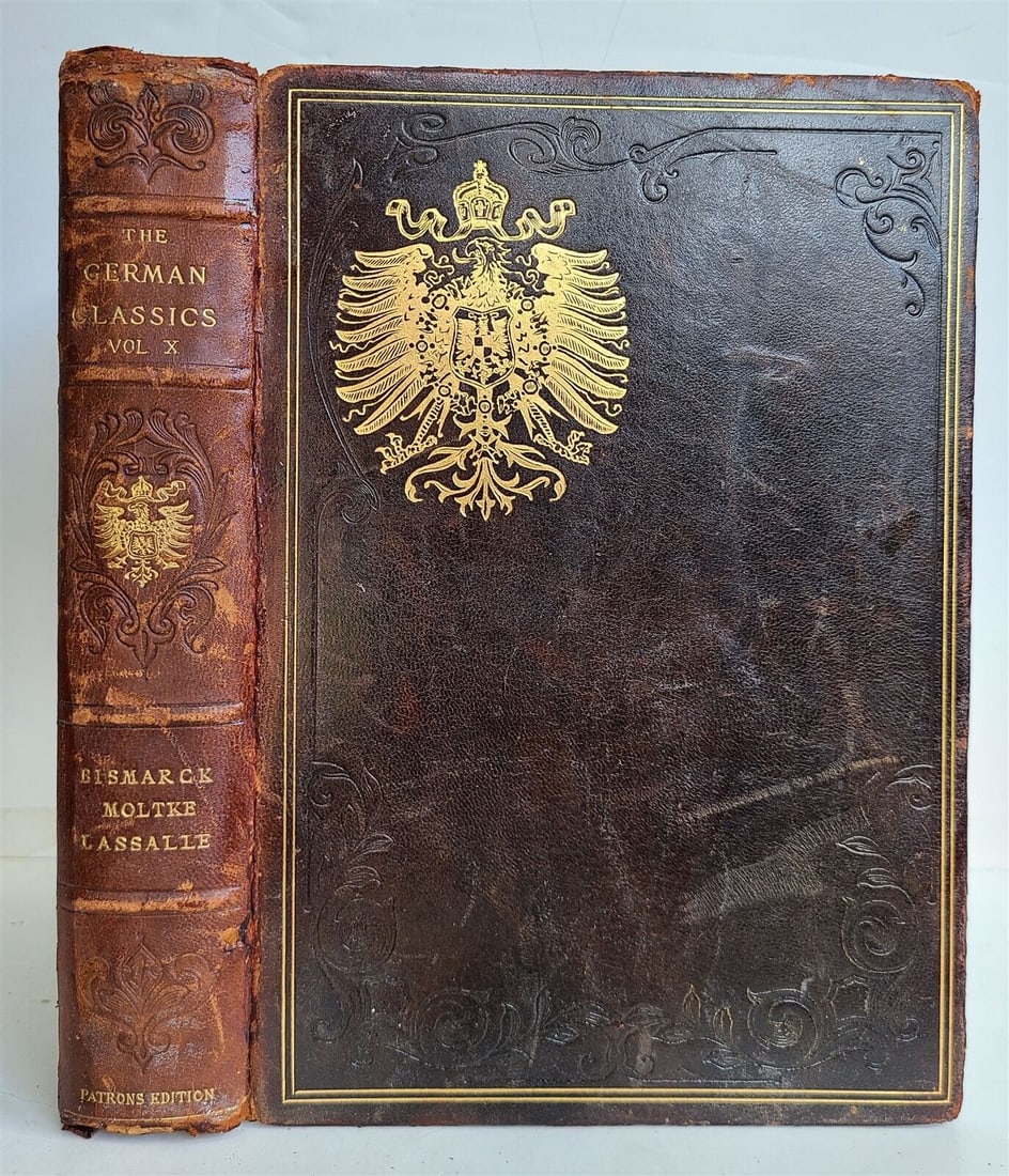 1913 BOOK SHAPE BOX SAFE GERMAN CLASSICS antique BISMARK MOLTKE (1 of 5)