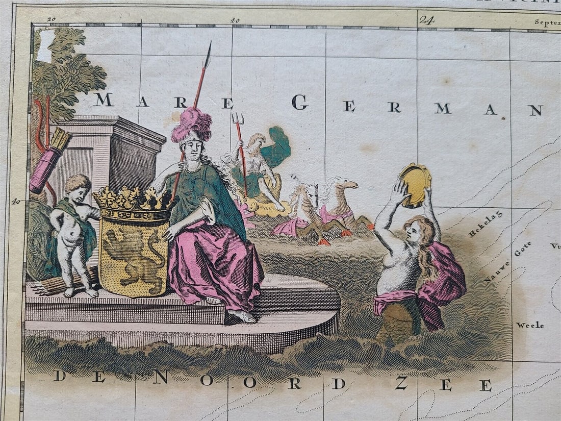 1700s MAP of FLANDERS Flandriae Comitatus antique 20 x 27 in. BELGIUM (1 of 3)