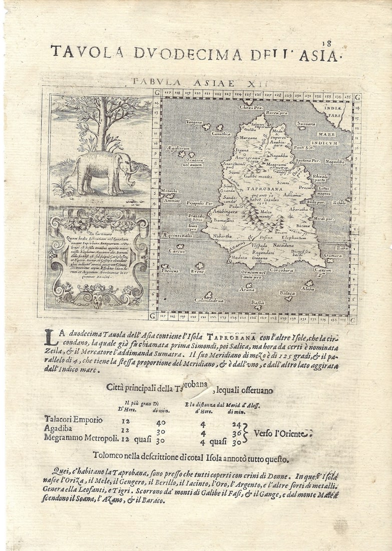 1621 Magini Map of Sri Lanka -- Tabula Asiae XII (1 of 1)